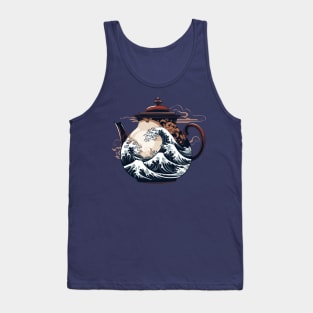 Traditional Japanese Wave in Tea Kettle Tank Top